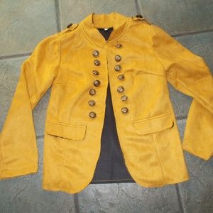 NWOT Trendy gold plush lined blazer size small